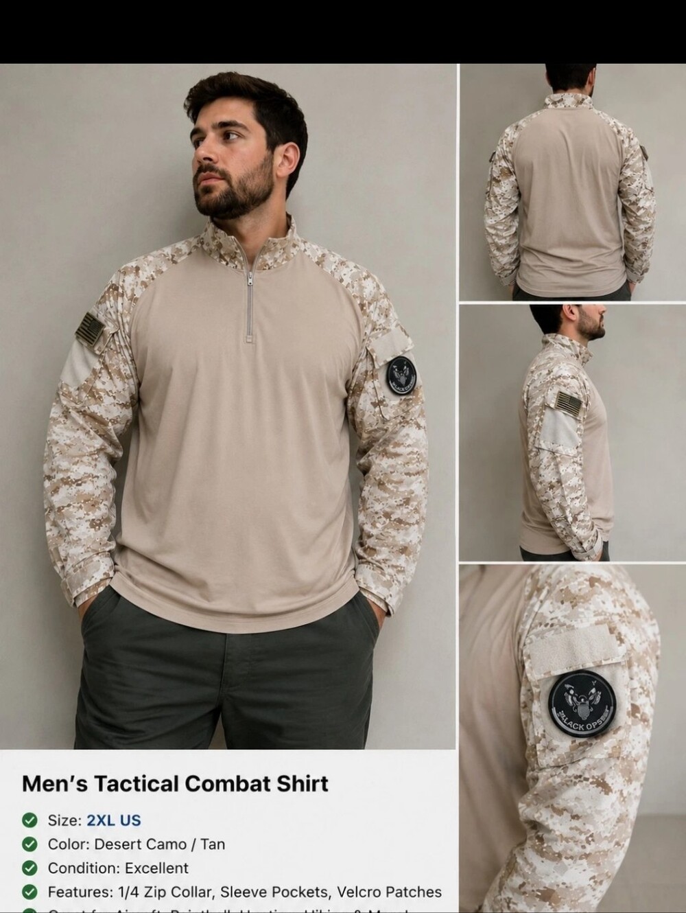 Desert Style Cammo 2XL long sleeve shirt